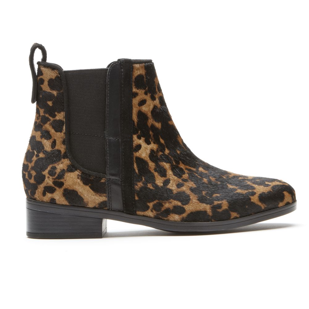 Botas Rockport Larkyn Chelsea Senhora - Pretas/Marrom ( 278-XJVREB )